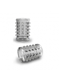 Прозрачная насадка на пенис с шишечками STAY HARD COCK SLEEVE 02 CLEAR - Blush Novelties - в Шахтах купить с доставкой