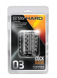 Прозрачная насадка с шипами и шишечками STAY HARD COCK SLEEVE 03 CLEAR - Blush Novelties - в Шахтах купить с доставкой