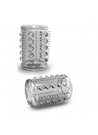Прозрачная насадка с шипами и шишечками STAY HARD COCK SLEEVE 03 CLEAR - Blush Novelties - в Шахтах купить с доставкой