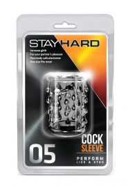 Прозрачная насадка с капельками STAY HARD COCK SLEEVE 05 CLEAR - Blush Novelties - в Шахтах купить с доставкой