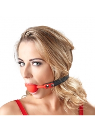 Силиконовый кляп-шар на чёрных ремешках Red Gag silicone - Orion - купить с доставкой в Шахтах