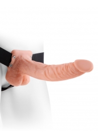 Полый страпон телесного цвета Hollow Strap-On with Balls - 24 см. - Pipedream - купить с доставкой в Шахтах