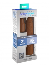 Коричневая насадка на член 2  Silicone X-tension - 20,3 см. - Pipedream - в Шахтах купить с доставкой
