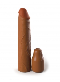 Коричневая насадка на член 2  Silicone X-tension - 20,3 см. - Pipedream - в Шахтах купить с доставкой