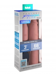 Телесная вибронасадка на член 3  Vibrating Mega X-tension with Remote - 22,9 см. - Pipedream - в Шахтах купить с доставкой