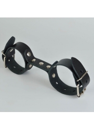 Черные кожаные наручники-фиксатор - Sitabella - купить с доставкой в Шахтах