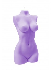 Фиолетовая интерьерная свеча в форме женского торса - 850 гр. - Pecado - купить с доставкой в Шахтах