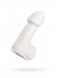 Белая свеча в форме пениса - 47 гр. - Pecado - купить с доставкой в Шахтах