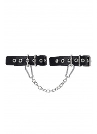 Черные оковы из одного ремешка с люверсами - Pecado - купить с доставкой в Шахтах