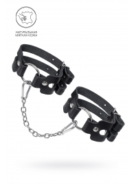Черные кожаные оковы из двух ремешков - Pecado - купить с доставкой в Шахтах