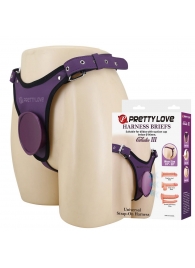 Фиолетовые трусики харнесс с платформой Caludio III - Baile - купить с доставкой в Шахтах