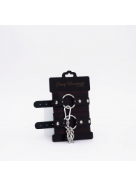 Черно-красные кожаные оковы - Crazy Handmade - купить с доставкой в Шахтах