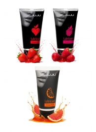 Набор из 3 съедобных лубрикантов JUJU (клубника, малина, грейпфрут) - JuJu - купить с доставкой в Шахтах