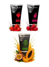 Набор из 3 съедобных лубрикантов JUJU (клубника, малина, тропические фрукты) - JuJu - купить с доставкой в Шахтах