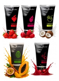 Набор из 5 съедобных лубрикантов JUJU (клубника, малина, тропические фрукты, вишня, кокос) - JuJu - купить с доставкой в Шахтах