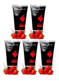 Набор из 5 съедобных лубрикантов JUJU со вкусом клубники - JuJu - купить с доставкой в Шахтах