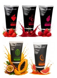 Набор из 5 съедобных лубрикантов JUJU (клубника, малина, тропические фрукты, вишня, грейпфрут) - JuJu - купить с доставкой в Шахтах