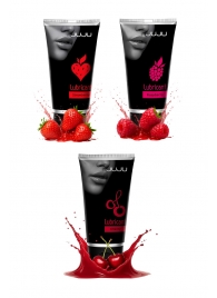 Набор из 3 съедобных лубрикантов JUJU (клубника, малина, вишня) - JuJu - купить с доставкой в Шахтах