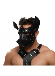 Черная кожаная маска «Собака» - Crazy Handmade - купить с доставкой в Шахтах