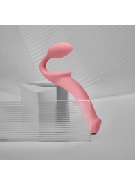 Розовый безремневой страпон Strap-on-me Semi-Realistic Bendable Strap-On size S - Strap-on-me - купить с доставкой в Шахтах