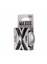 Черные утолщенные презервативы MAXUS Extra Strong с железным кейсом - 3 шт. - Maxus - купить с доставкой в Шахтах