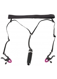 Женские вибростринги с зажимами для половых губ Spreader String with Vibrator - Orion - купить с доставкой в Шахтах