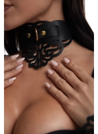 Фигурный чокер с узорами и золотистой фурнитурой - Crazy Handmade - купить с доставкой в Шахтах