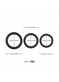 Набор из 3 черных эрекционных колец Stay Hard - Boys of Toys - в Шахтах купить с доставкой
