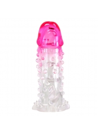 Прозрачно-розовая насадка на пенис Wilford - 13,5 см. - Baile - в Шахтах купить с доставкой