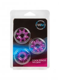 Набор из 3 лиловых эрекционных колец различной формы - Erowoman-Eroman - в Шахтах купить с доставкой