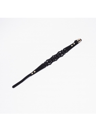 Черный ажурный чокер с золотистой фурнитурой - Crazy Handmade - купить с доставкой в Шахтах