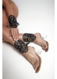 Черный фигурные оковы с золотистой фурнитурой - Crazy Handmade - купить с доставкой в Шахтах