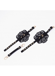 Черный фигурные оковы с золотистой фурнитурой - Crazy Handmade - купить с доставкой в Шахтах