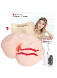 Мастурбатор-полуторс с двойным слоем материала и вибрацией Jenny Onahole Real Vagina - KOKOS - в Шахтах купить с доставкой