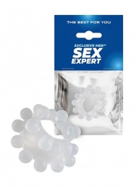 Эластичное эрекционное кольцо с двумя рядами шариков - Sex Expert - в Шахтах купить с доставкой