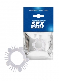 Эластичное эрекционное кольцо с шишечками и шипами - Sex Expert - в Шахтах купить с доставкой