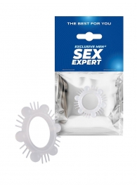 Эластичное эрекционное кольцо с шипиками и шариками - Sex Expert - в Шахтах купить с доставкой