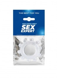 Прозрачное эрекционное кольцо со стимулирующими шариками - Sex Expert - в Шахтах купить с доставкой