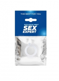 Эластичное эрекционное кольцо с шипиками и шариком - Sex Expert - в Шахтах купить с доставкой