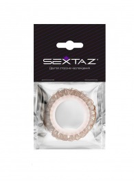 Эрекционное кольцо с бежевыми «ресничками» - Sextaz - в Шахтах купить с доставкой