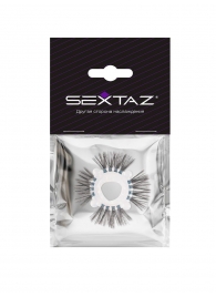 Эластичное эрекционное кольцо с черными «ресничками» - Sextaz - в Шахтах купить с доставкой