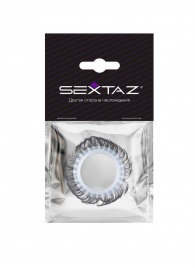 Эластичное эрекционное колечко с черными «ресничками» - Sextaz - в Шахтах купить с доставкой