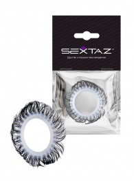 Эластичное эрекционное колечко с черными «ресничками» - Sextaz - в Шахтах купить с доставкой