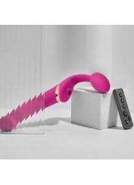 Ярко-розовый безремневой страпон Multi Orgasm Bendable Strap-On size XL с клиторальной стимуляцией - Strap-on-me - купить с доставкой в Шахтах