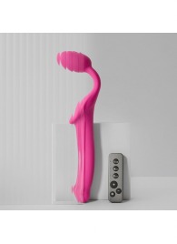 Ярко-розовый безремневой страпон Strap-on-me Vibrating Bendable Strap-On size XL - Strap-on-me - купить с доставкой в Шахтах