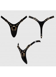 Черный пояс для фиксации насадок Strap-On-Me Leatherette Harness Fabulous - Strap-on-me - купить с доставкой в Шахтах