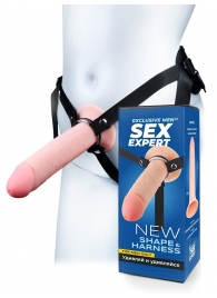 Мужской полый страпон на регулируемых ремешках - 22 см. - Sex Expert - купить с доставкой в Шахтах
