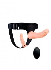 Женский страпон с 2 насадками, вибрацией и пультом ДУ - Erowoman-Eroman - купить с доставкой в Шахтах