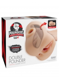 Телесный мастурбатор с вибрацией Double Pounder Vibrating Squeeze Stroker - Pipedream - в Шахтах купить с доставкой