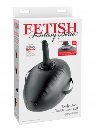 Черный надувной мяч с платформой для фиксации дилдо Body Dock Inflatable Love Ball - Pipedream - купить с доставкой в Шахтах